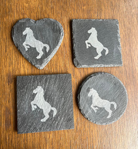 Rearing Horse Slate Coaster