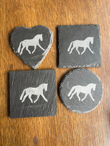 Trotting Horse Slate Coasters