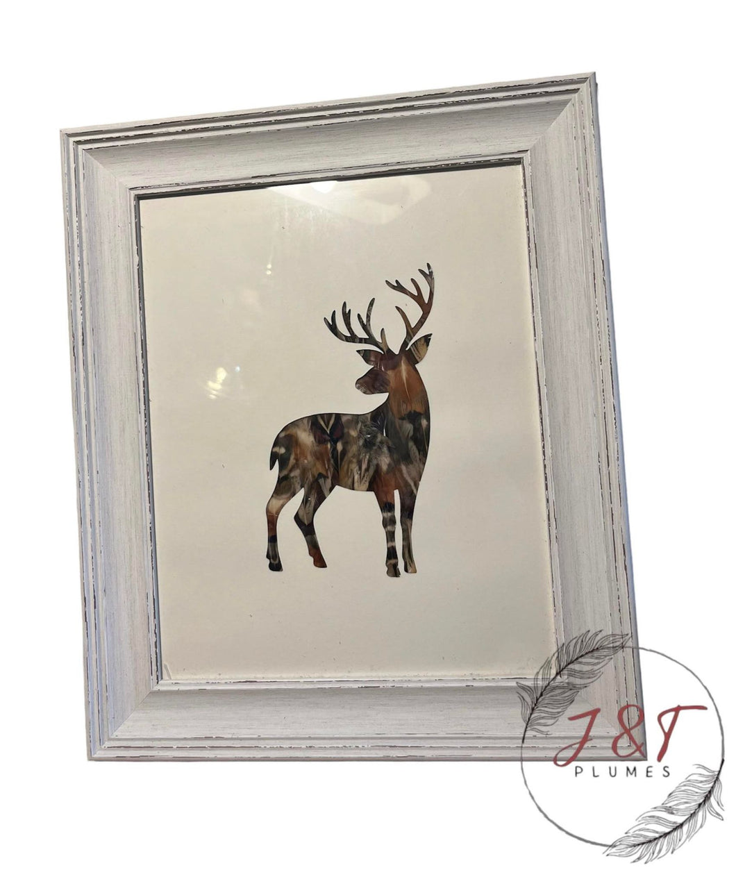 Mixed Feather Stag Photo Frame