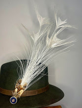 Load image into Gallery viewer, White Peacock Feather Hat Pin
