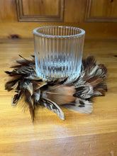 Load image into Gallery viewer, Mixed Feather Candle Holder Wreath
