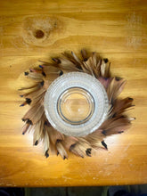 Load image into Gallery viewer, Orange Pheasant Feather Candle Holder Wreath
