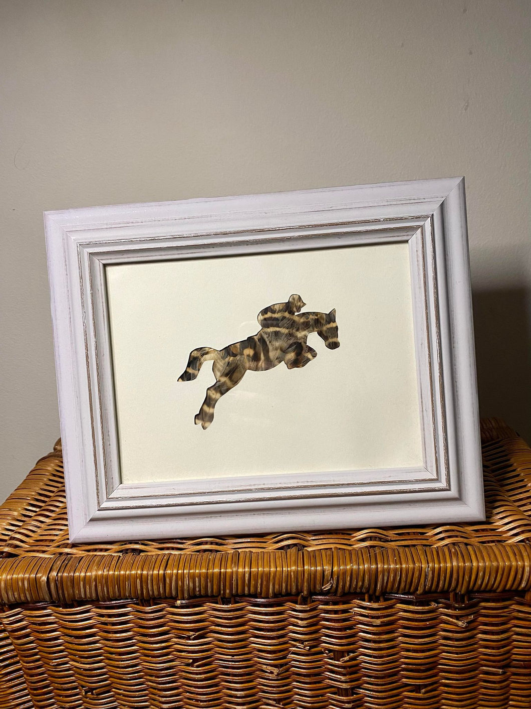 Show Jumping Feather Photo Frame