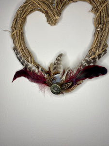 Rooster and Pheasant Feather Wreath